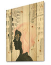 Glam Pink Ladies IV - Fashion Print on Natural Pine Wood