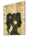 Glam Pink Ladies III - Fashion Print on Natural Pine Wood