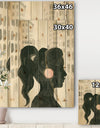 Glam Pink Ladies III - Fashion Print on Natural Pine Wood