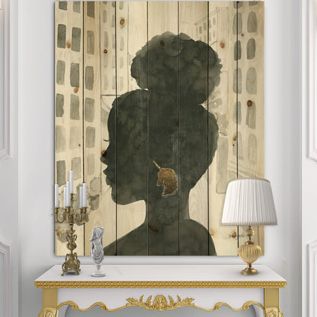 Glam Pink Ladies II - Fashion Print on Natural Pine Wood