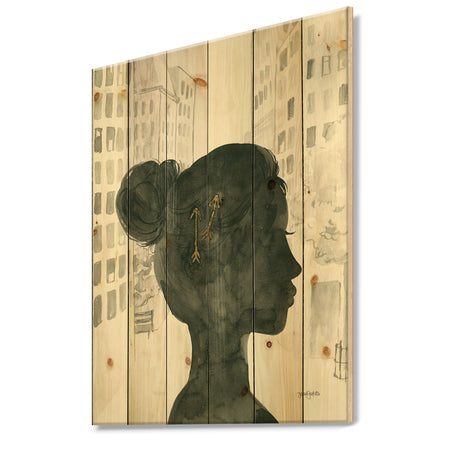 Glam Pink Ladies I - Fashion Print on Natural Pine Wood