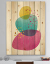 Minimal Spots Balance IV - Mid-Century Modern Print on Natural Pine Wood
