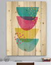 Minimal Spots Balance III - Mid-Century Modern Print on Natural Pine Wood