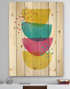 Minimal Spots Balance II - Mid-Century Modern Print on Natural Pine Wood