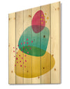 Minimal Spots Balance I - Mid-Century Modern Print on Natural Pine Wood