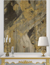 Marble Gold and Black - Modern & Contemporary Print on Natural Pine Wood