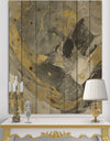 Marble Gold and Black II - Modern & Contemporary Print on Natural Pine Wood