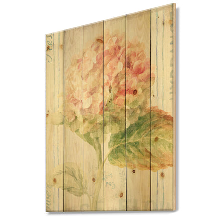 Floursack Florals VIII - Cottage Print on Natural Pine Wood