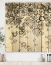 Simple Bubbles IV - Mid-Century Modern Print on Natural Pine Wood
