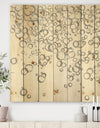 Simple Bubbles I - Mid-Century Modern Print on Natural Pine Wood