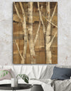 Natural Birch Forest II - Traditional Print on Natural Pine Wood