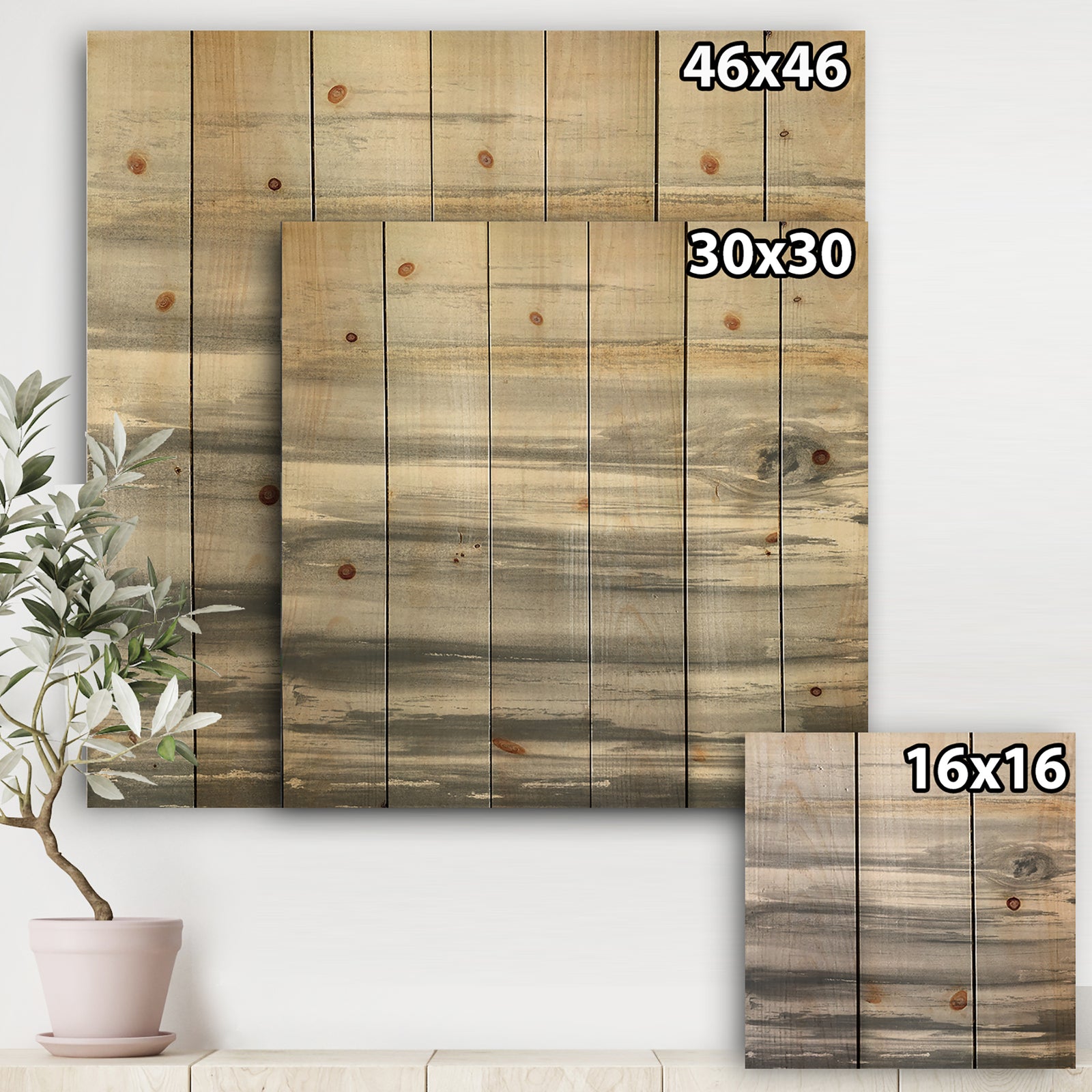 watercolor colorfields II - Glam Print on Natural Pine Wood