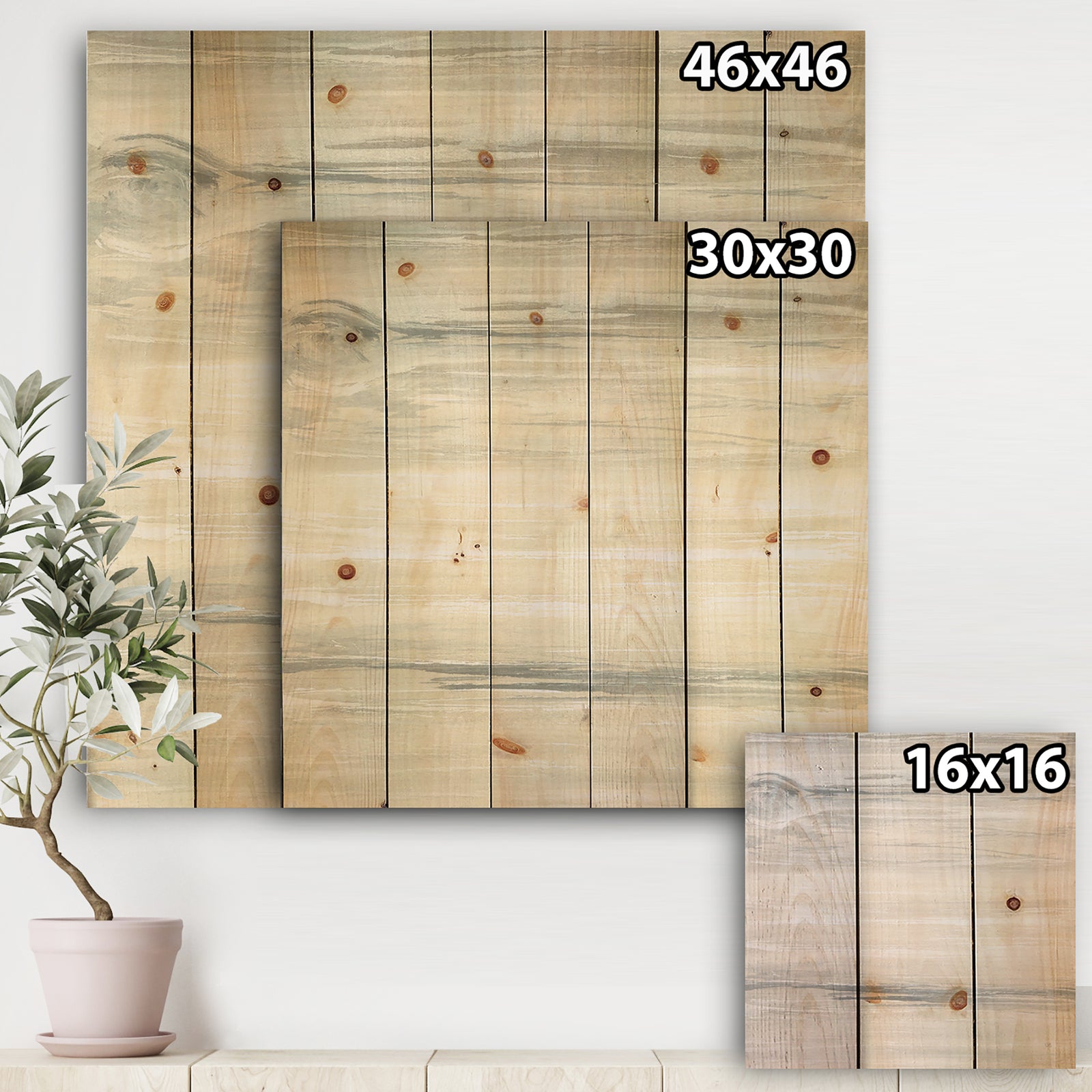 watercolor colorfields I - Glam Print on Natural Pine Wood