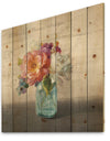 French Cottage Bouquet I Mothers - Cottage Print on Natural Pine Wood