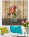 French Cottage Bouquet I Mothers - Cottage Print on Natural Pine Wood