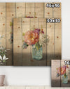 French Cottage Bouquet I Mothers - Cottage Print on Natural Pine Wood