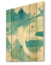 Coastal watercolors II - Transitional Print on Natural Pine Wood