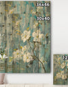 Pastel Magnolia II - Floral & Botanical Print on Natural Pine Wood