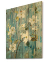 Pastel Magnolia I - Floral & Botanical Print on Natural Pine Wood