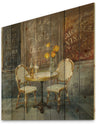 French Cafe - Traditional Print on Natural Pine Wood