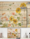 Floursack Florals I - Floral & Botanical Print on Natural Pine Wood