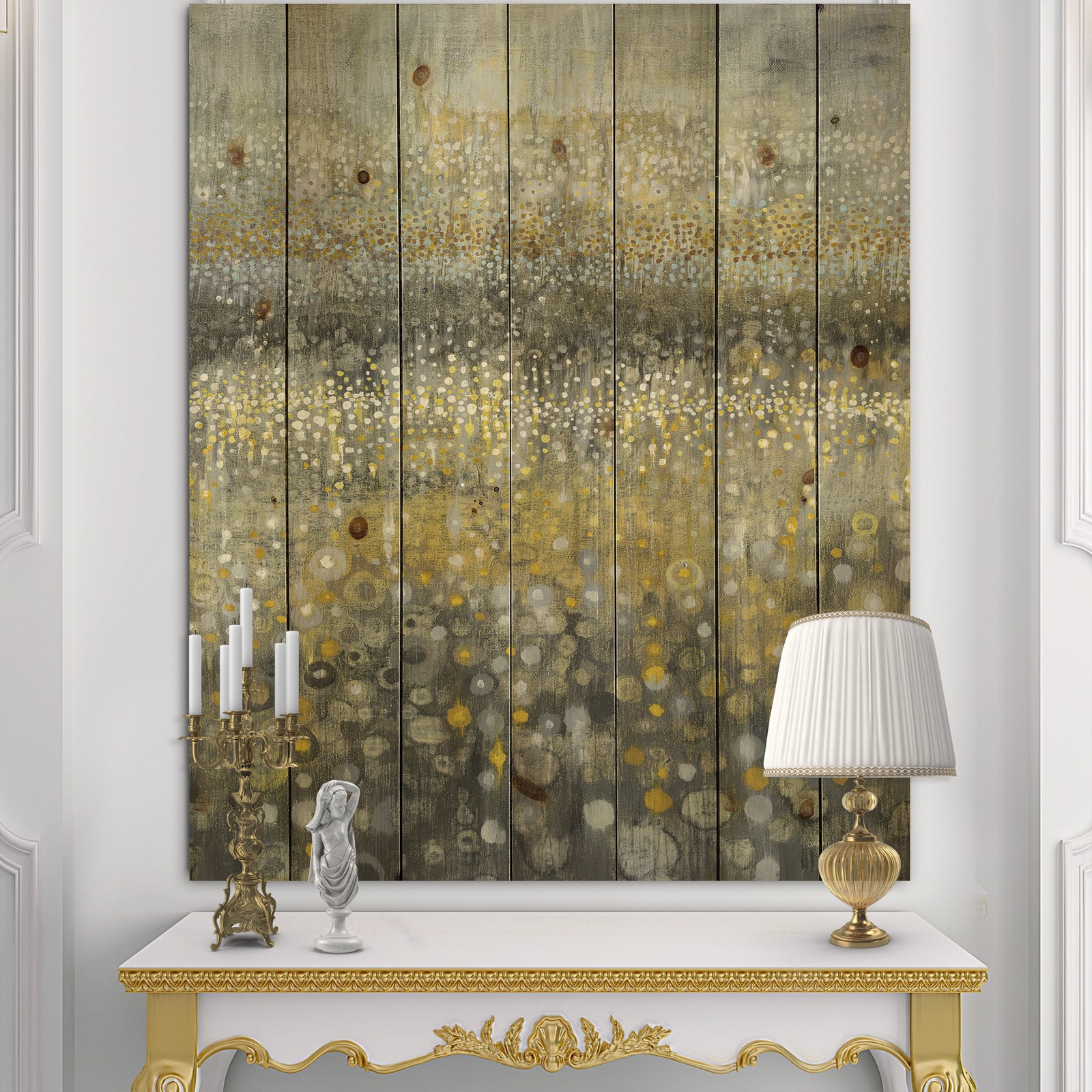 Galm Abstract III - Transitional Print on Natural Pine Wood