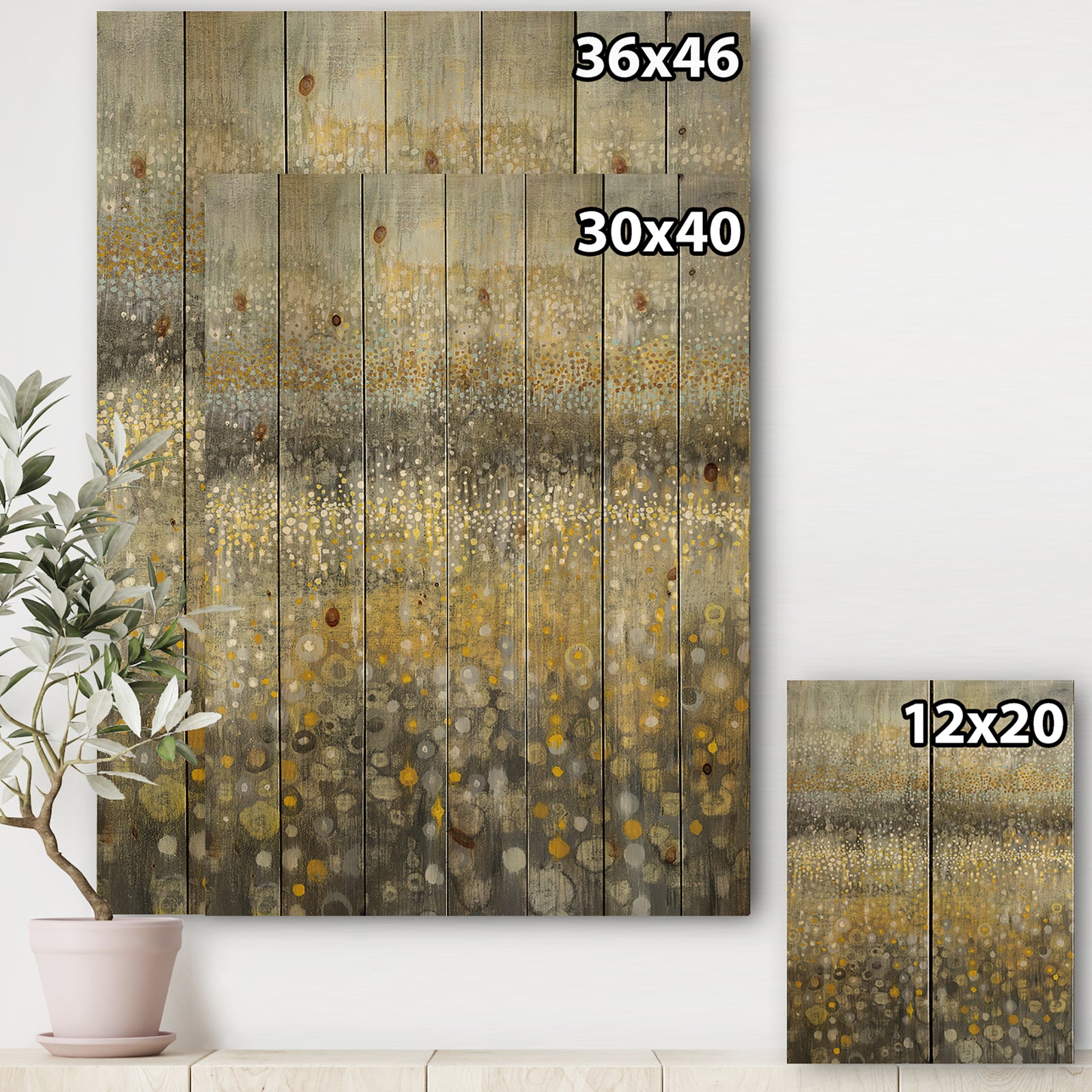 Galm Abstract III - Transitional Print on Natural Pine Wood