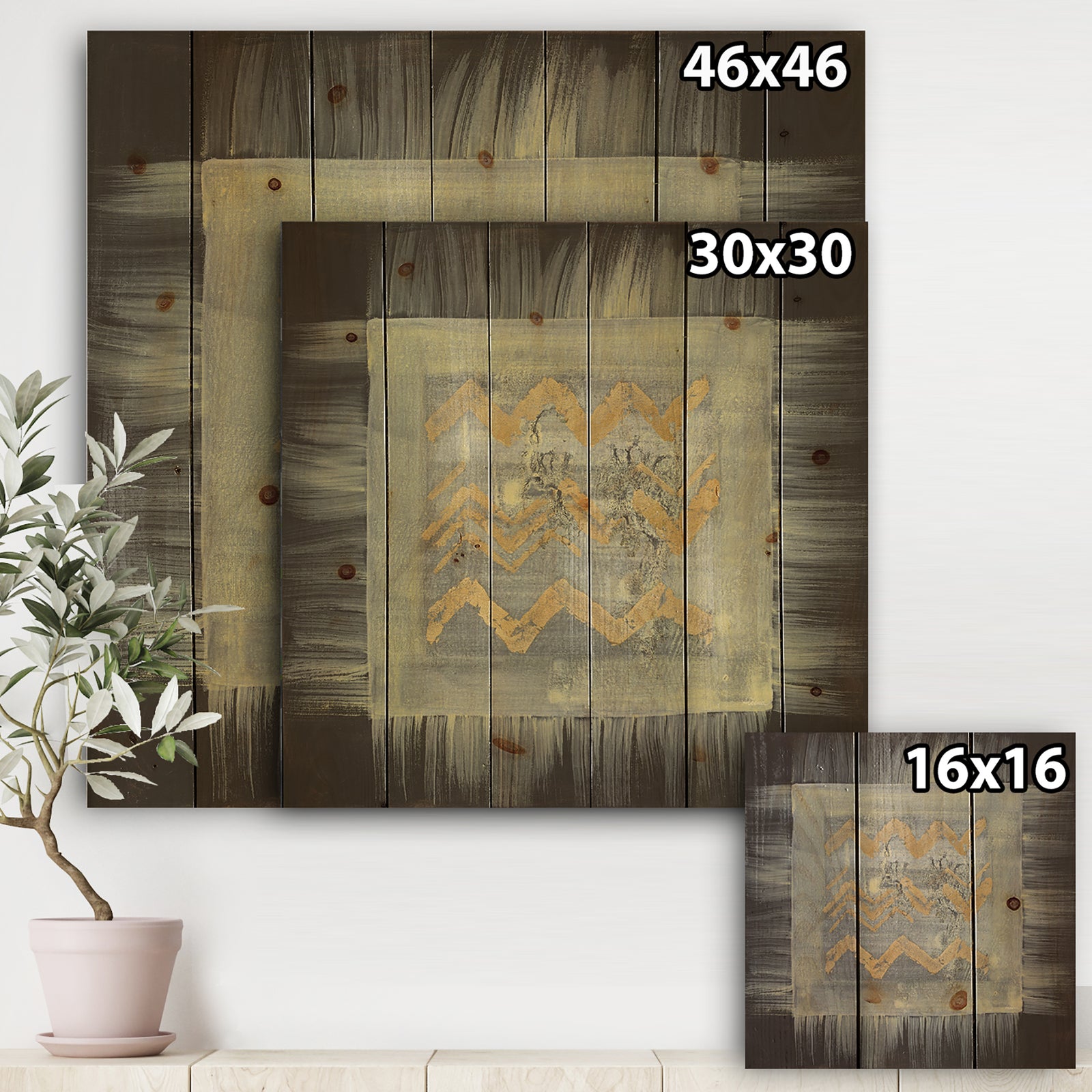 Galm Abstract I - Transitional Print on Natural Pine Wood
