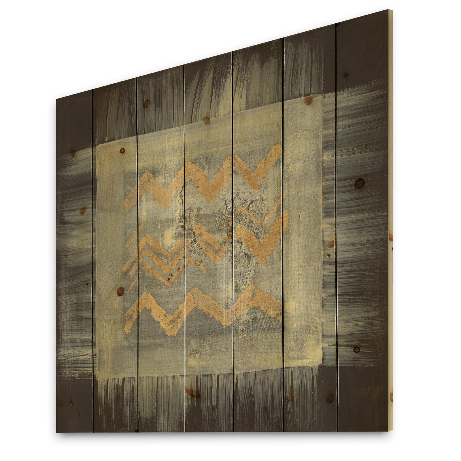 Galm Abstract I - Transitional Print on Natural Pine Wood