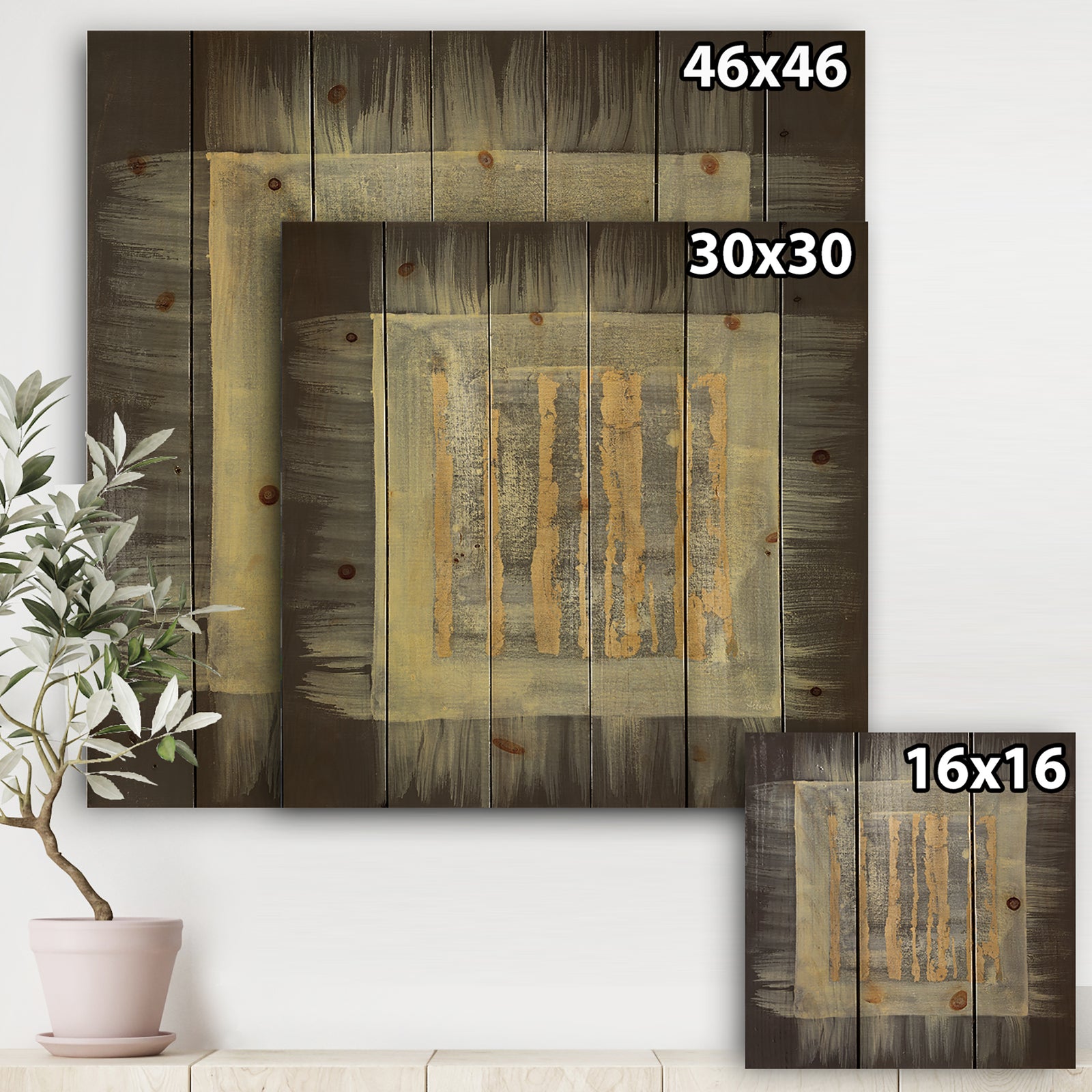 Galm Abstract II - Transitional Print on Natural Pine Wood