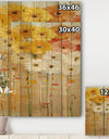 Daisies Fall I - Floral & Botanical Print on Natural Pine Wood