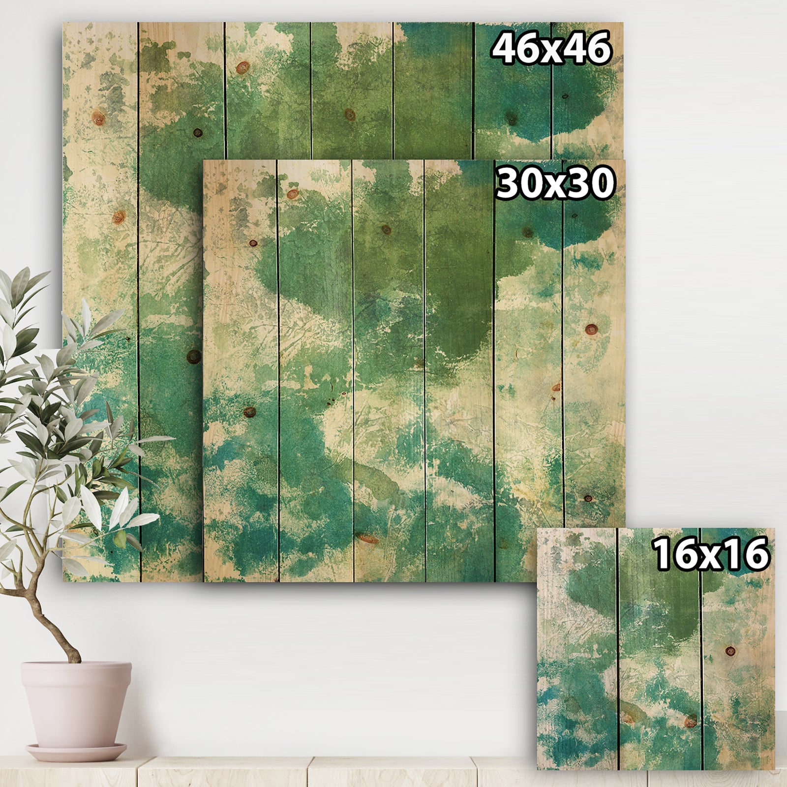 Watercolor Rock II - Modern & Contemporary Print on Natural Pine Wood