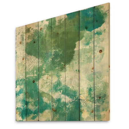 Watercolor Rock II - Modern & Contemporary Print on Natural Pine Wood