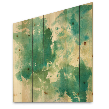 Watercolor Rock I - Modern & Contemporary Print on Natural Pine Wood