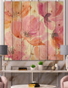 Shabby Flower III - Shabby Chic Print on Natural Pine Wood