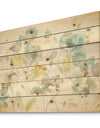 Aqua Rose Natural Element - Farmhouse Print on Natural Pine Wood