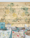 Aqua Rose Natural Element - Farmhouse Print on Natural Pine Wood