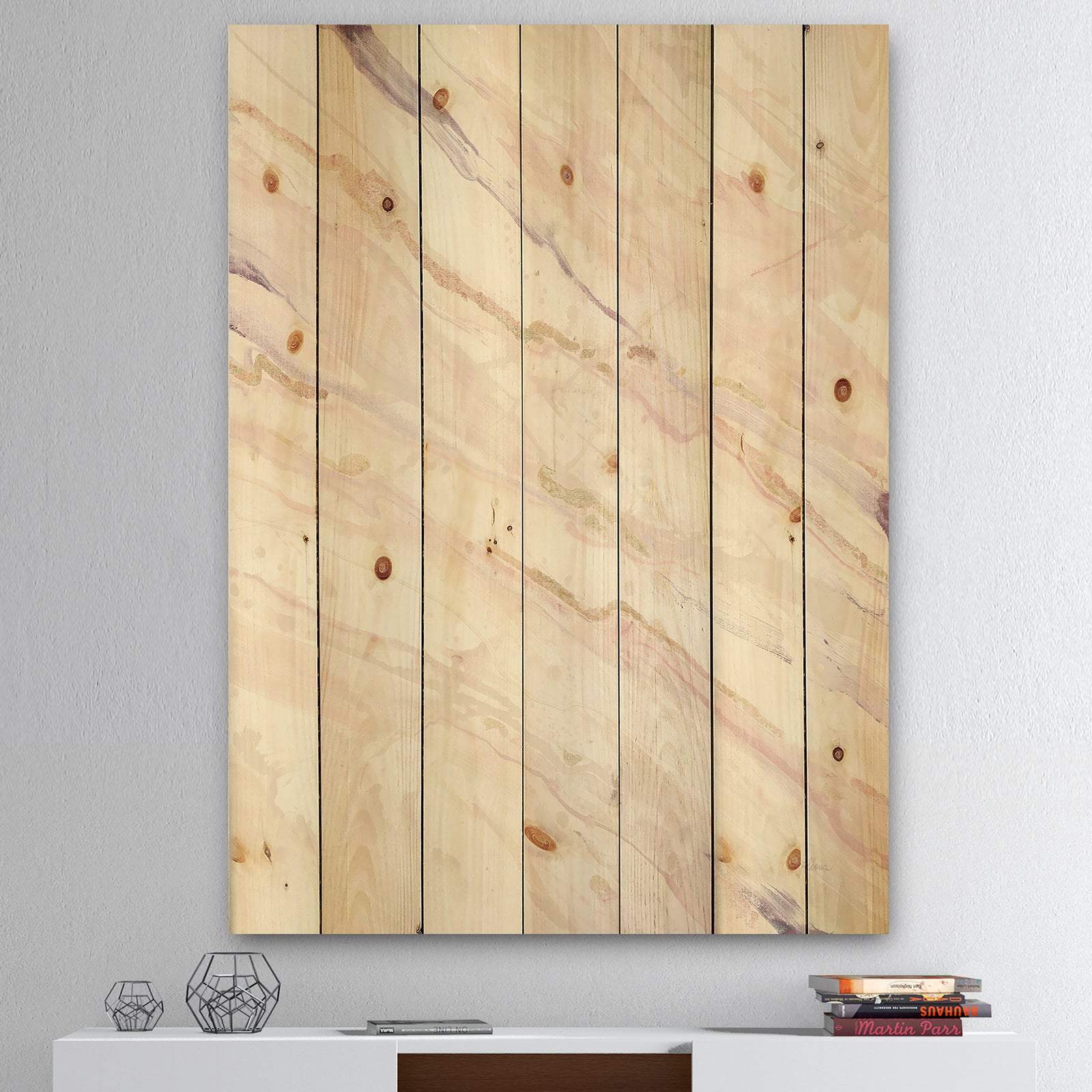 Copper Dreams Geometric - Modern Farmhouse Print on Natural Pine Wood