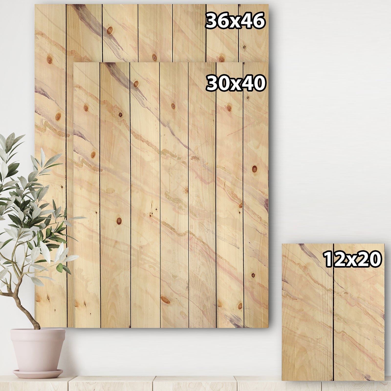 Copper Dreams Geometric - Modern Farmhouse Print on Natural Pine Wood