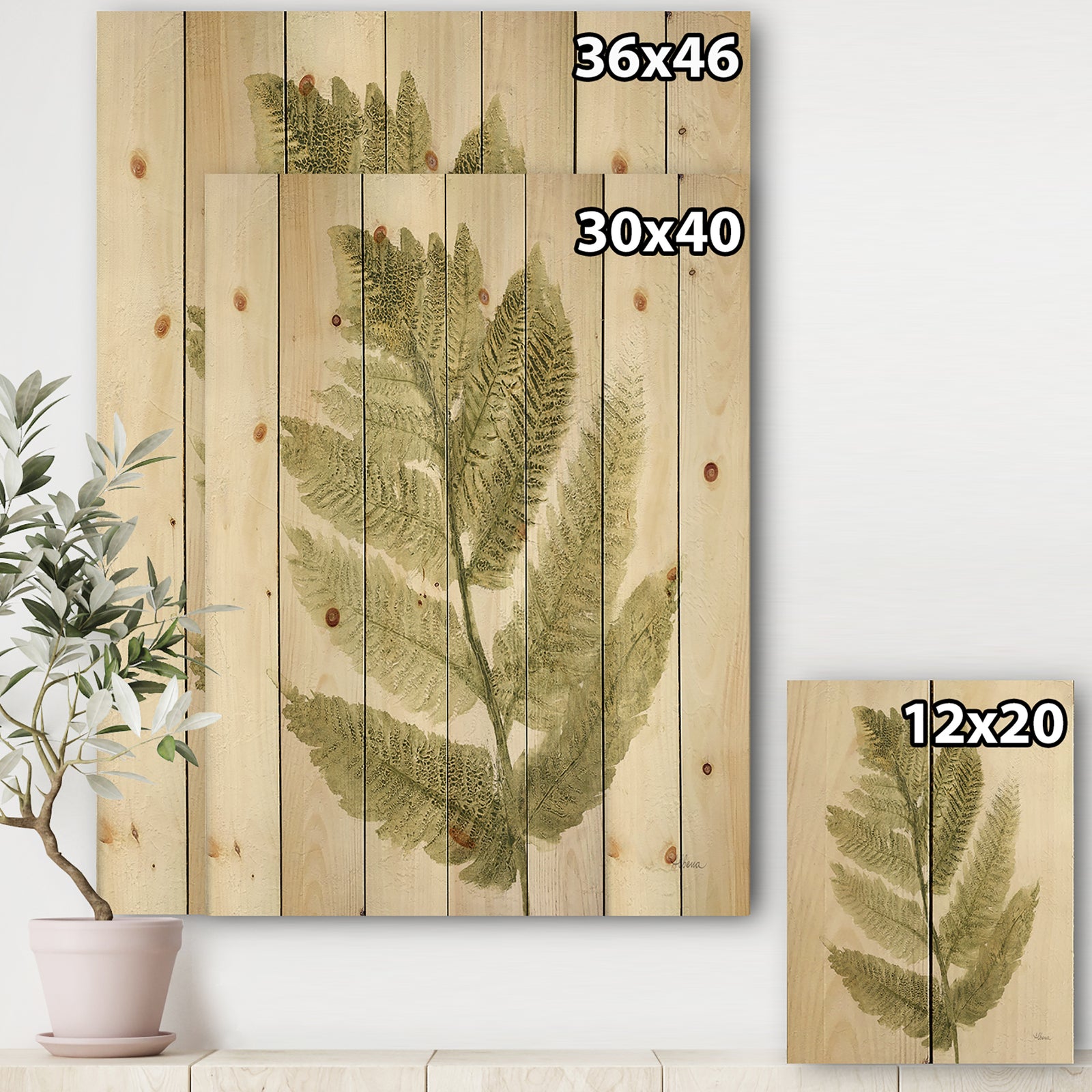 Simple Forest IV - Farmhouse Print on Natural Pine Wood