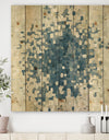 Geometric Blue Spots - Modern & Contemporary Print on Natural Pine Wood