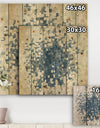 Geometric Blue Spots - Modern & Contemporary Print on Natural Pine Wood