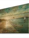 Coastal Pastel Horizon - Nautical & Coastal Print on Natural Pine Wood