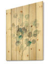 Eucalyptus leaves I - Farmhouse Print on Natural Pine Wood