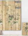 Eucalyptus leaves I - Farmhouse Print on Natural Pine Wood