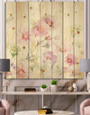 Shabby Flower IV - Farmhouse Print on Natural Pine Wood