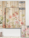 Shabby Flower IV - Farmhouse Print on Natural Pine Wood