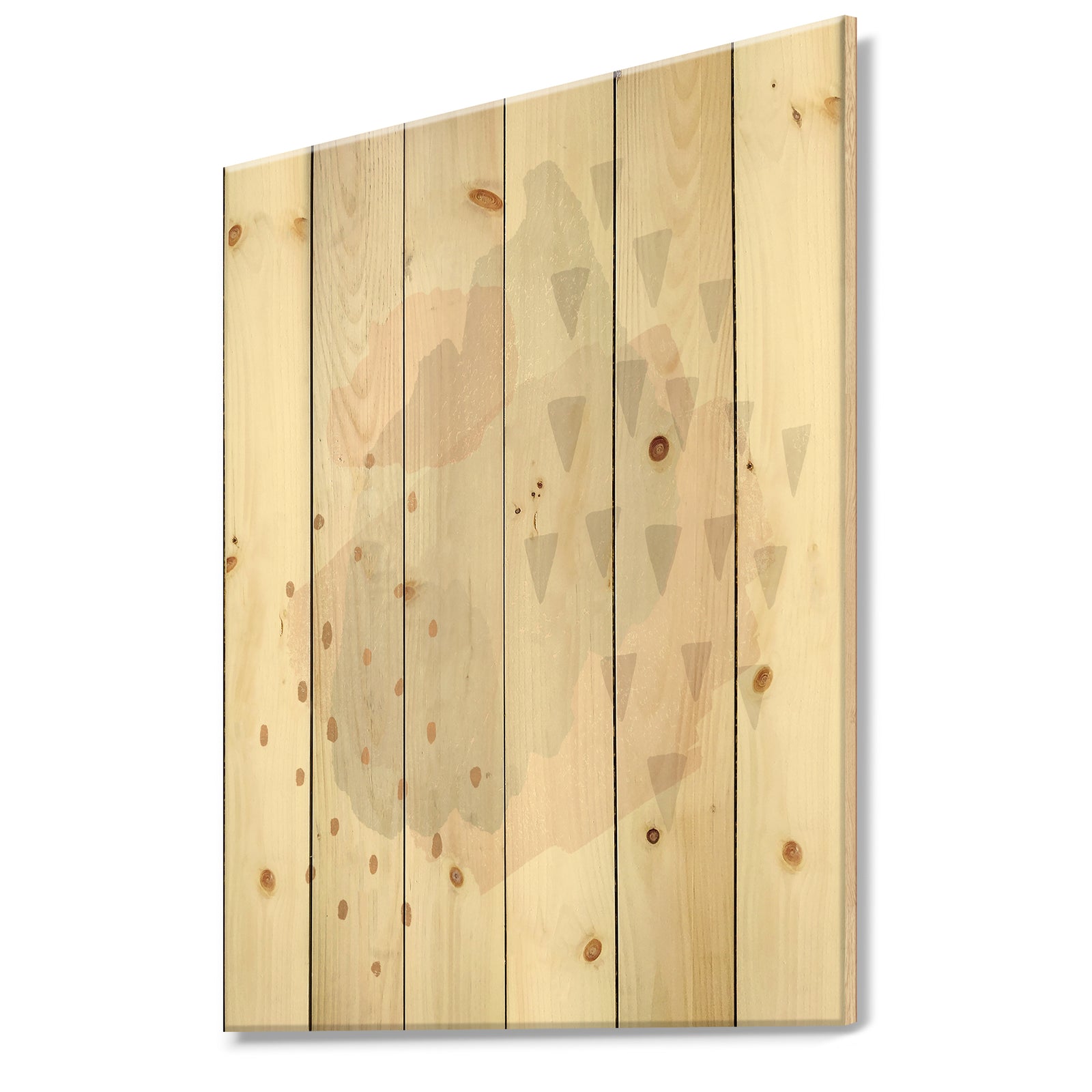 Watercolor Minimal Blush IV - Transitional Print on Natural Pine Wood
