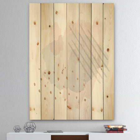 Watercolor Minimal Blush I - Transitional Print on Natural Pine Wood