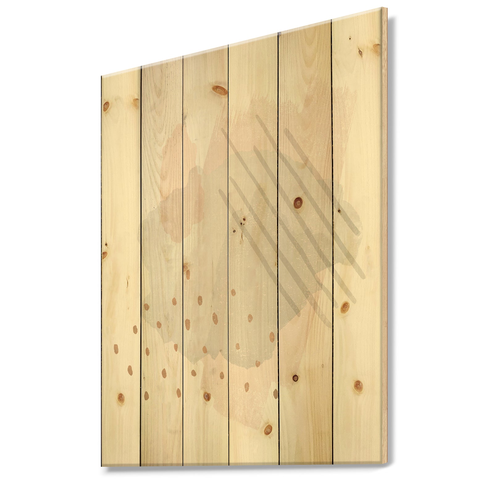Watercolor Minimal Blush I - Transitional Print on Natural Pine Wood